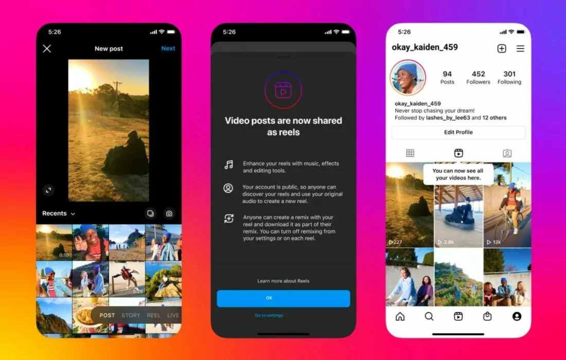 Instagram videos shorter than 15 minutes to be shared as Reels