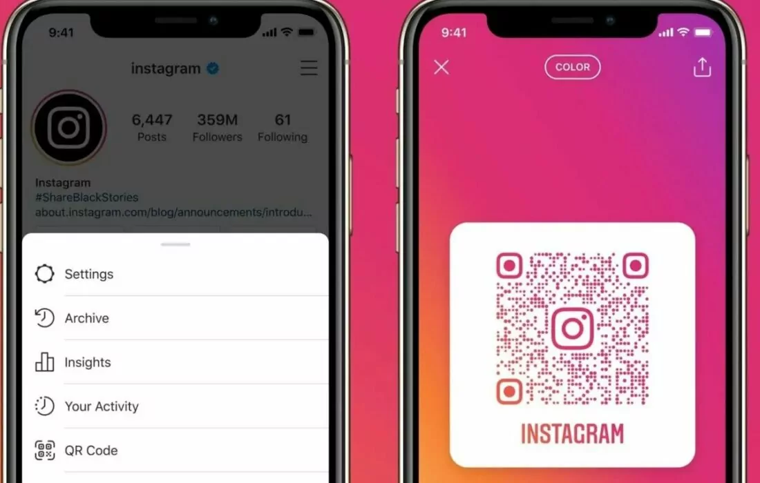 Instagram allows users to share posts, Reels, and locations through QR codes