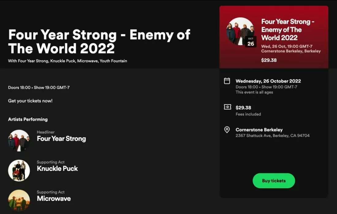 Spotify starts selling live music tickets to fans directly